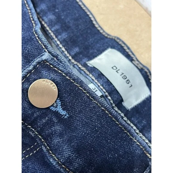 DL1961 Women Jeans Size 31 Blue HEPBURN WIDE LEG HEPBURN JAMBE High Rise Stretch - Picture 4 of 16
